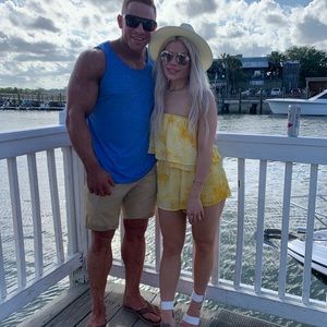 Yellow tie dye romper